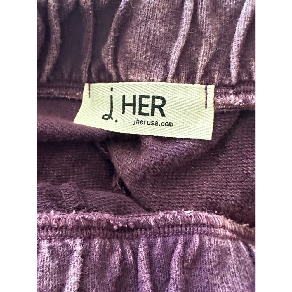 J. Her Patchwork-Pocket Wide-Leg Pants — Plum Size L - Picture 2 of 8